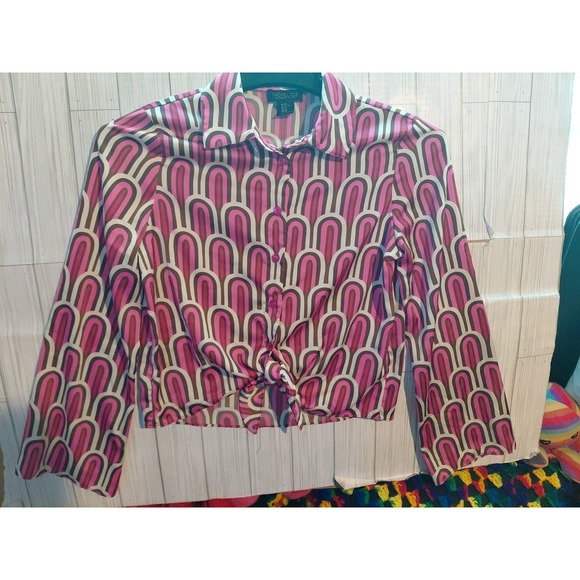 70s-inspired Rachel Zoe Sz XS Art Deco Retro-Chic boho-rock "silky" Blouse - Picture 8 of 10